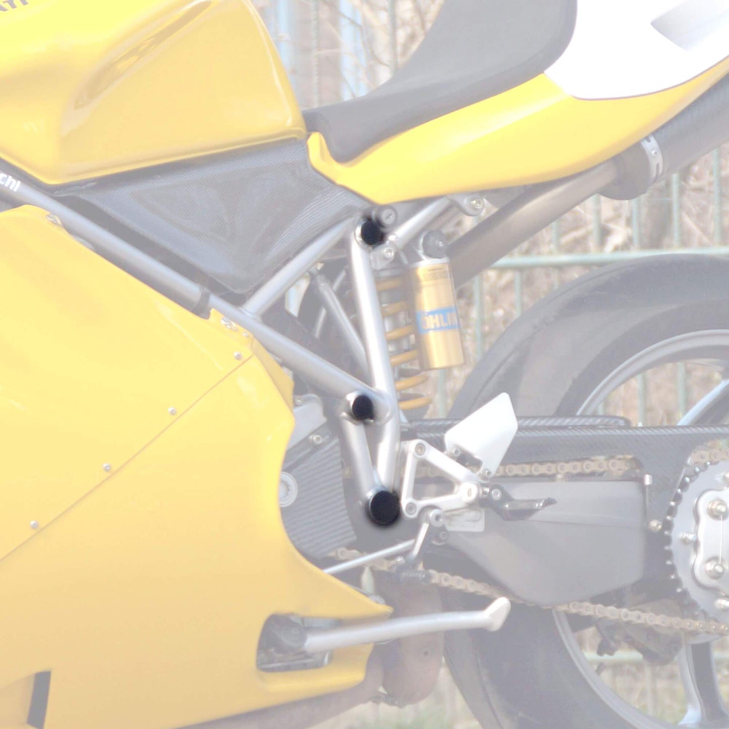 Frame End Caps | Matte Black | Ducati 748 1995>2002 - Bikerr