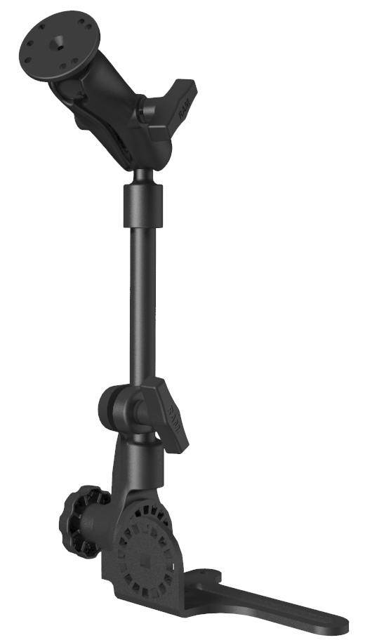 RAM-316-HD-202U - RAM Universal No-Drillâ„¢ RAM POD HD Vehicle Mount with Double Socket Arm & 2.5" Round Base (AMPs Hole Pattern) - Bikerr