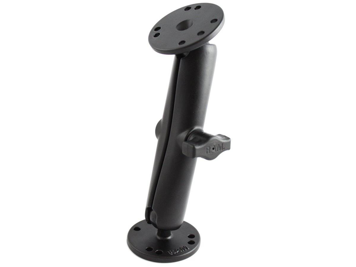 RAM-B-101U-C - RAM 1" Long Double Ball Mount with Two Round Plates - Bikerr