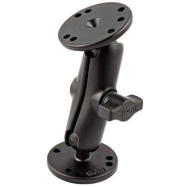 RAM-B-101U - RAM® 1" Double Ball Mount with Two Round Plates - Bikerr