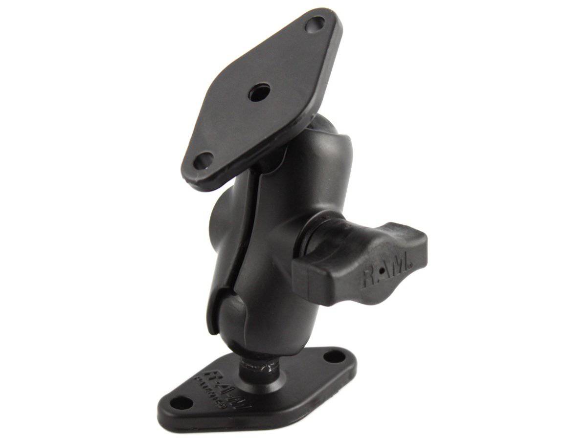 RAM-B-102U-A - RAM 1" Short Double Ball Diamond Plate Mount - Bikerr
