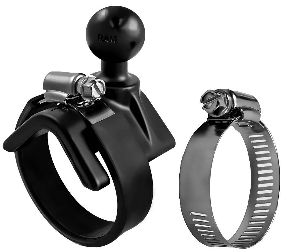 RAM-B-108BU - RAM® Strap Hose Clamp Ball Base With 1" Ball - Bikerr