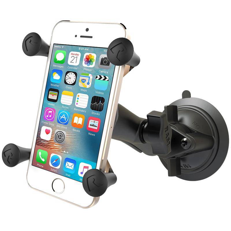RAM-B-166-UN7U - RAM Twist Lock Suction Cup Mount with Universal X-Grip® Cell Phone Holder - Bikerr