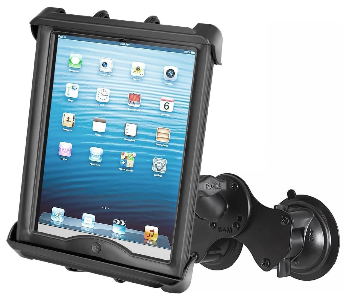 RAM-B-189-TAB8U - RAM Double Twist Lock Suction Cup Mount with Tab-Titeâ„¢ Universal Spring Loaded Cradle for 10" Tablets with HEAVY DUTY CASES - Bikerr