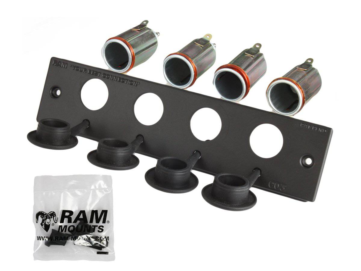 RAM-FP2-CIG4 - (4 QTY) RAM 12 Volt Lighter Receptacle Faceplate - Bikerr