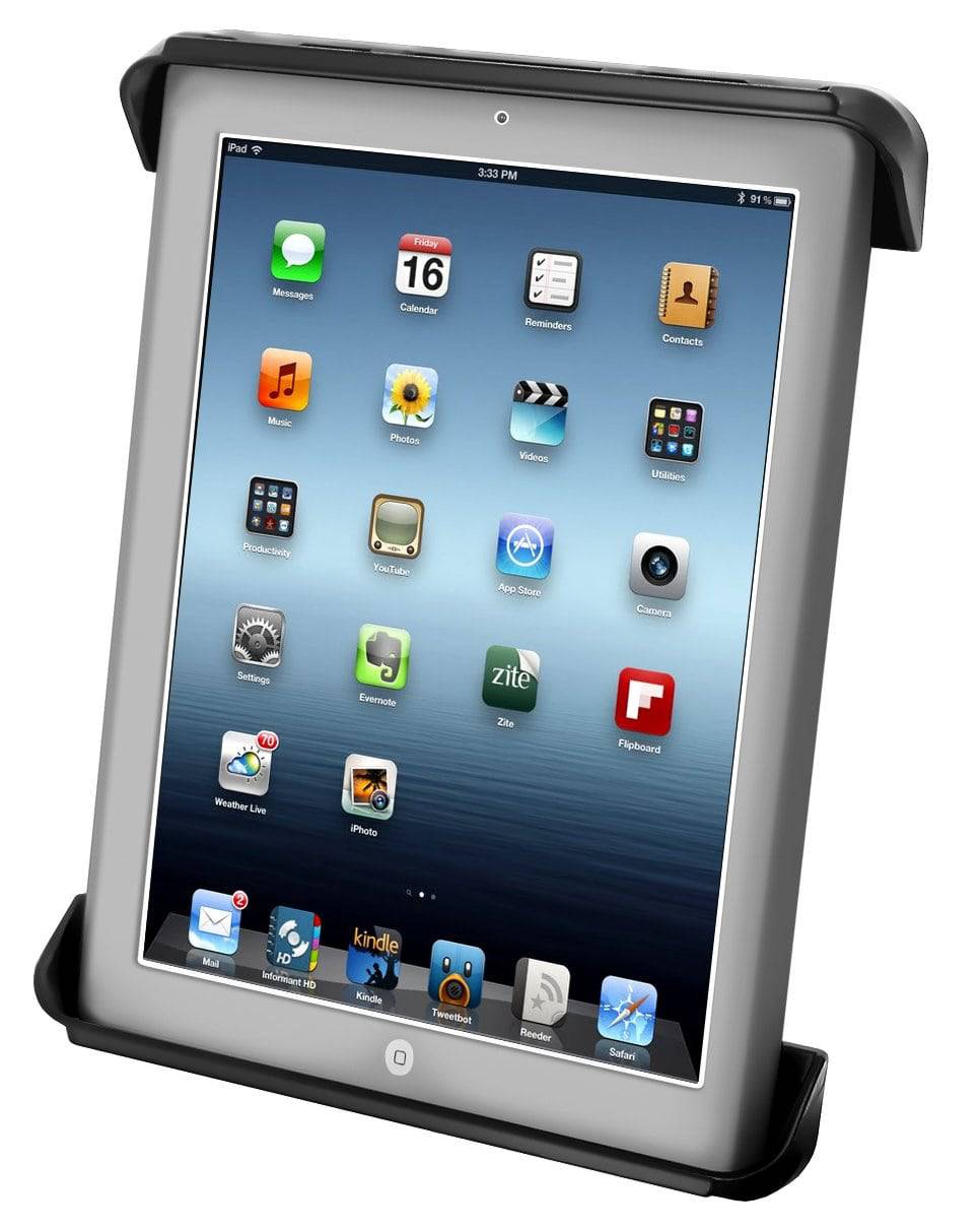 RAM-HOL-TAB3U - RAM Tab-Titeâ„¢ Universal Clamping Cradle for the Apple iPad 4, iPad 3, iPad 2 & iPad 1 WITH OR WITHOUT LIGHT DUTY CASE - Bikerr