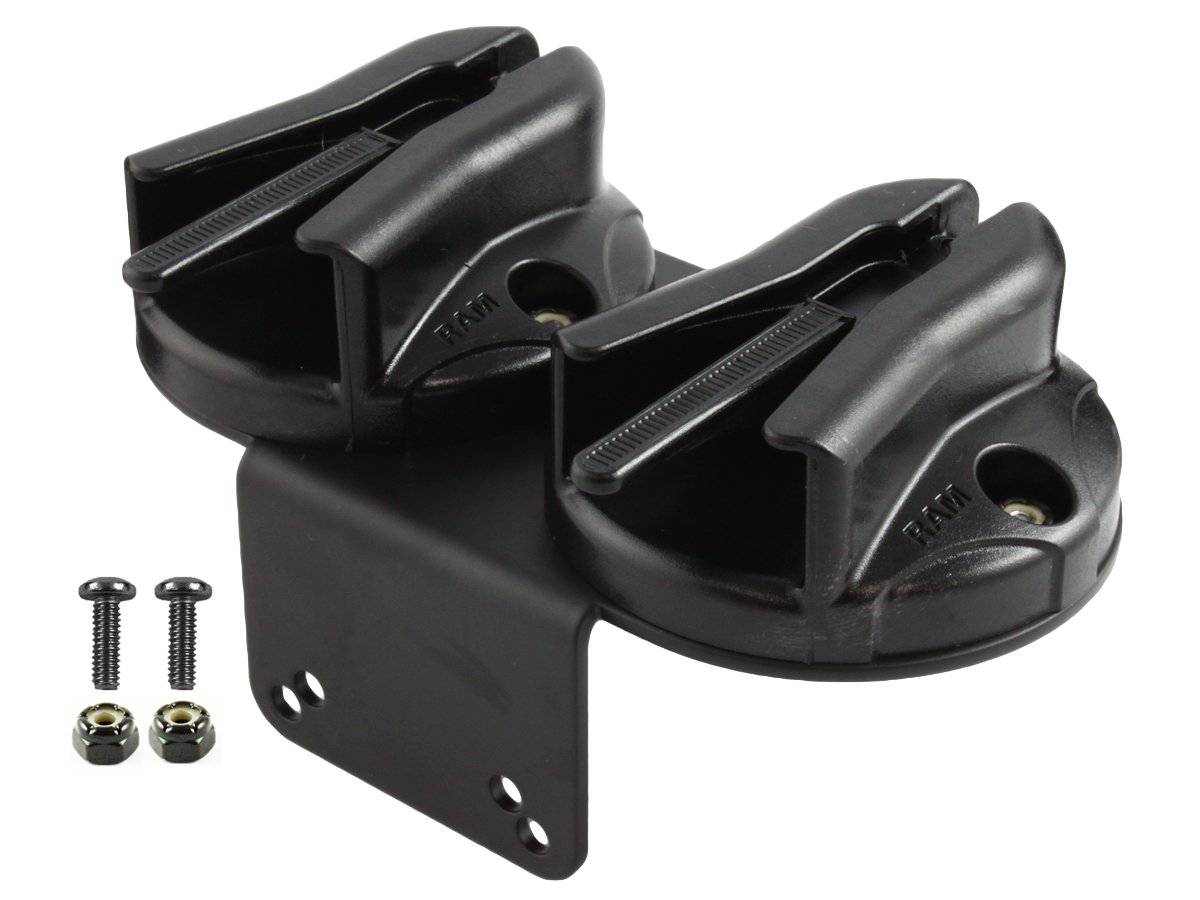 RAM-VC-MC2 - RAM Tough-Boxâ„¢ Console Double Microphone Clip Base with 90 Degree Mounting Bracket - Bikerr