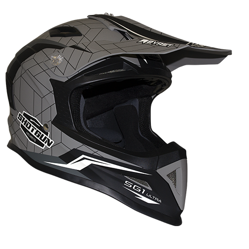 Sg1 Ultra Shotgun Matt Black/Cool Grey Helmet - Bikerr
