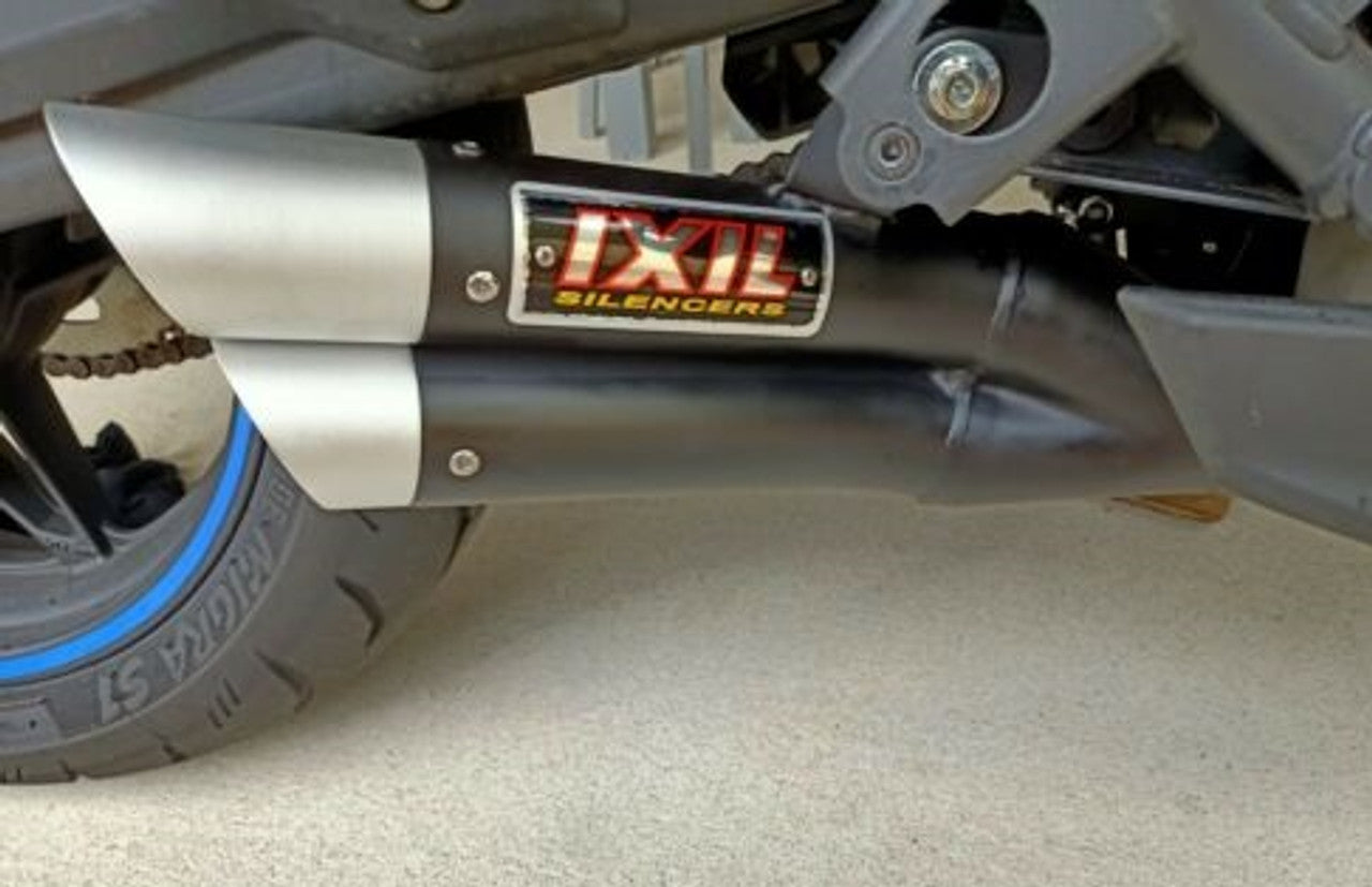L3XB Black Slip-on Exhaust for CF Moto 650 NK / 650 MT 2012 - 2020 - Bikerr