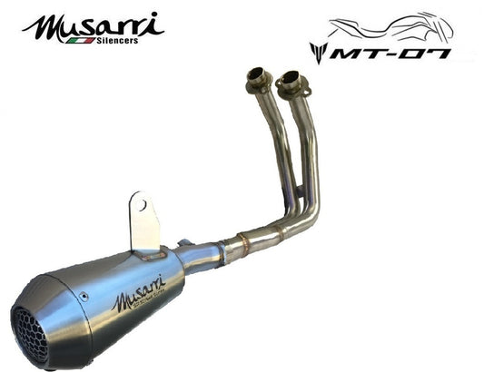 MT 07 2014-2022 Musarri Street Series GP Full System Exhaust - Stainless - Bikerr