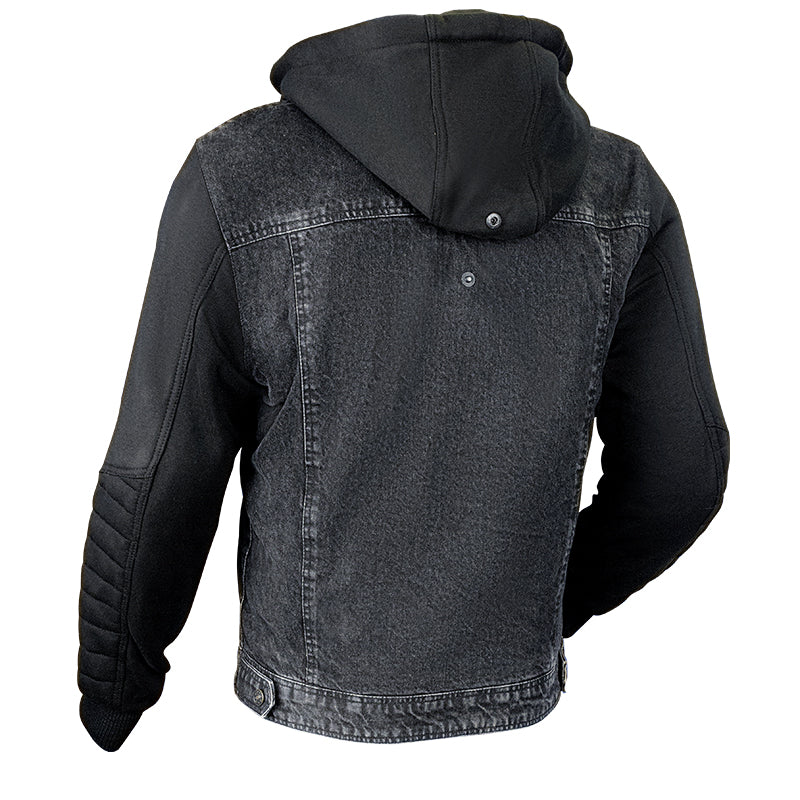 Stone Hoody Black Jacket - Bikerr