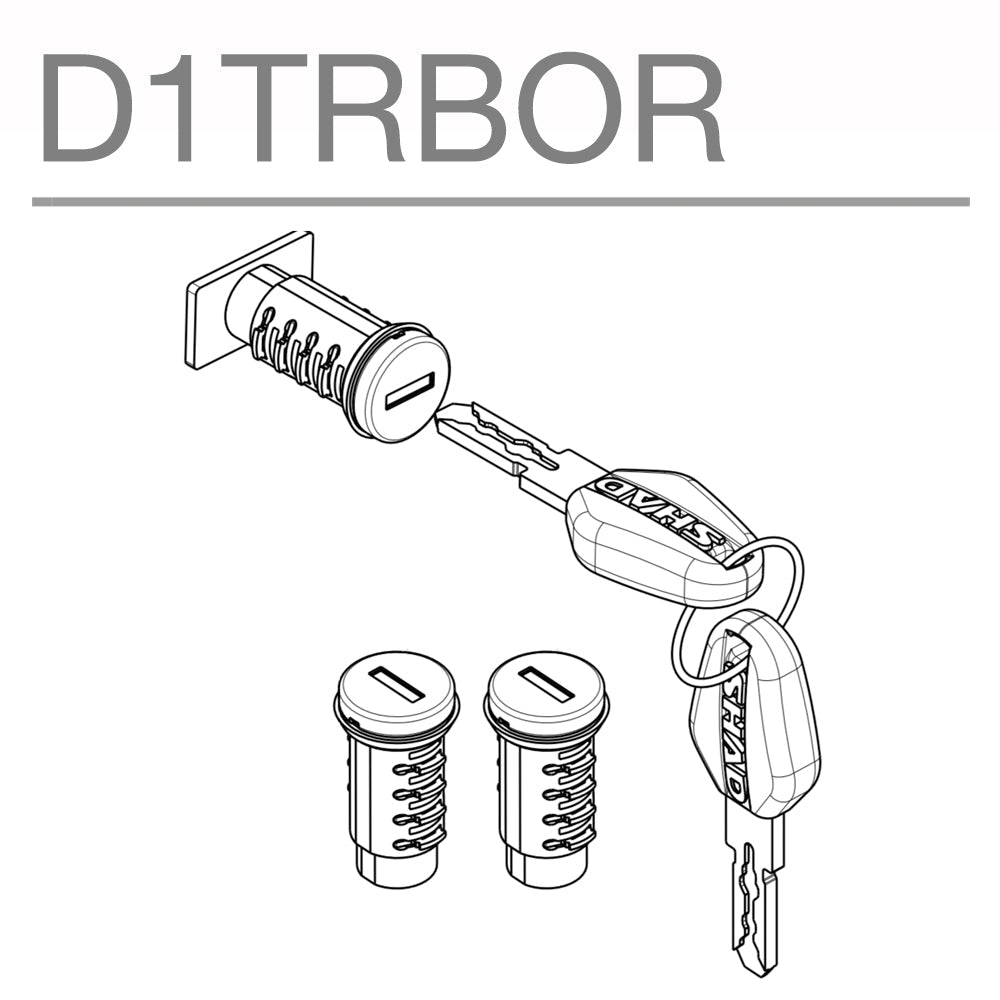 Lock Cylinder (3) & Keys(2) Suit Terra Alloy Cases - Bikerr