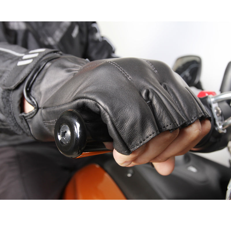 Hd Fingerless Black Gloves - Bikerr