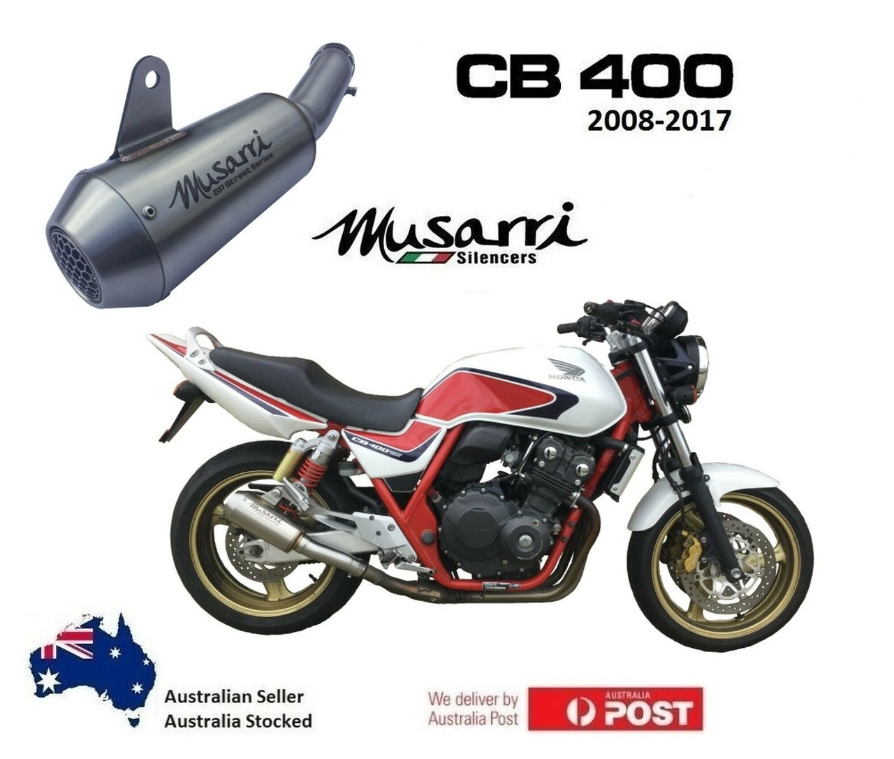 Honda CB 400 EFi 2008-2016 - Musarri Street Series SS GP Slip-on Exhaust - Bikerr