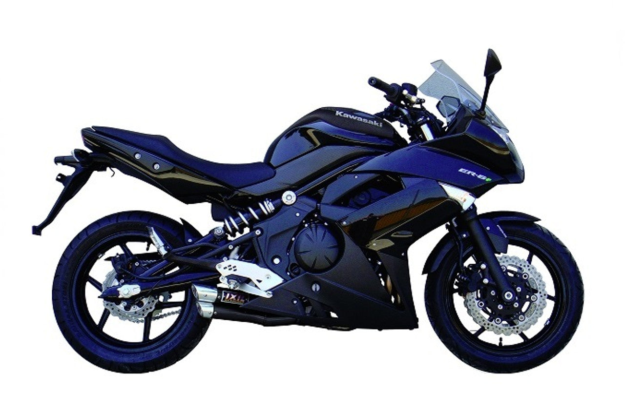L3XB Black Slip-on Exhaust for CF Moto 650 NK / 650 MT 2012 - 2020 - Bikerr
