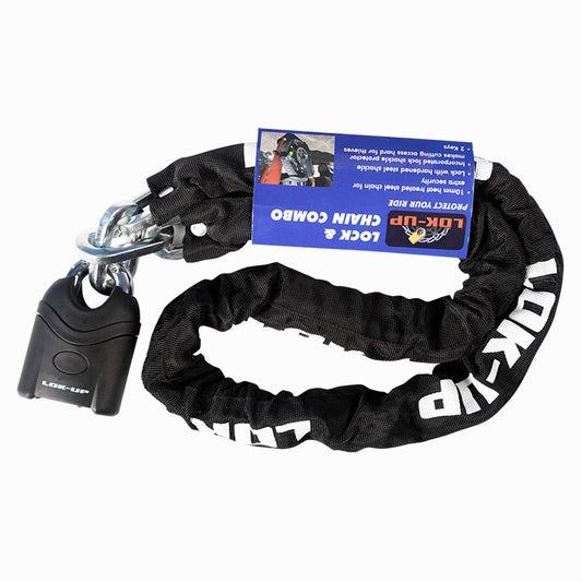 Padlock & Chain Combo Black - Bikerr
