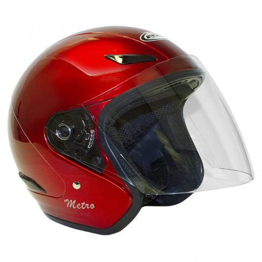 Metro Candy Red Helmet - Bikerr