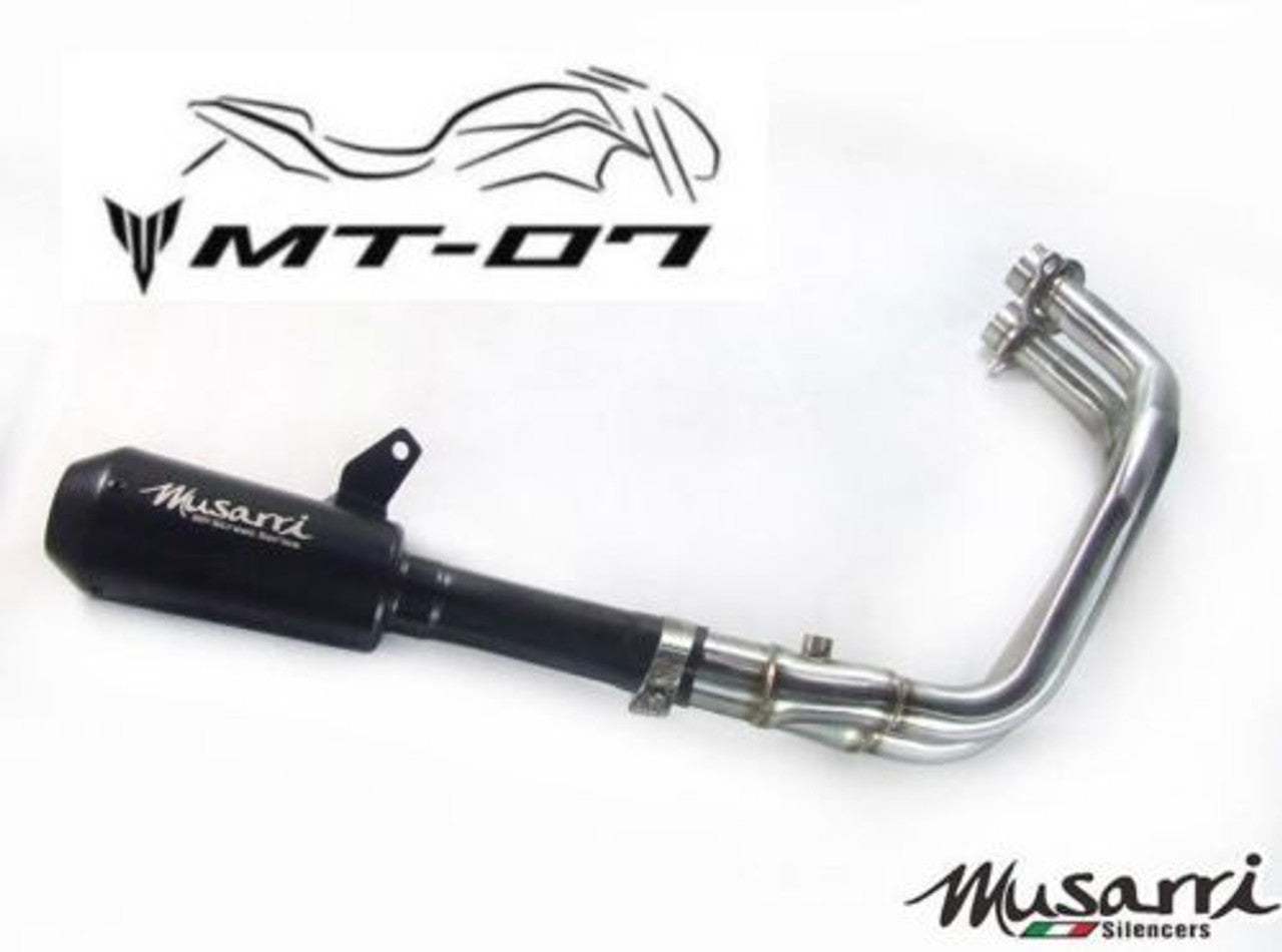 Yamaha MT 07 2014-2022 Musarri Street Series GP Full System Exhaust - Black - Bikerr