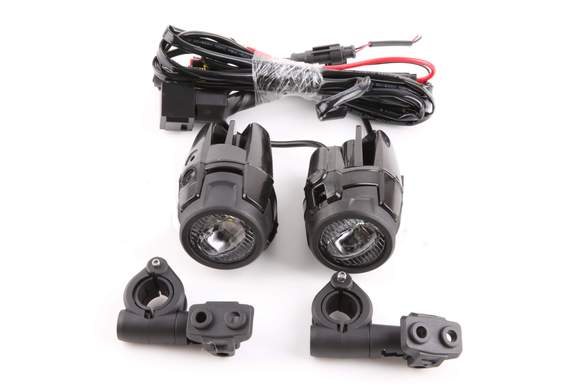 Puig Auxiliary Lights (to fit 20.5/25 mm Engine Bars) | Black | - Bikerr