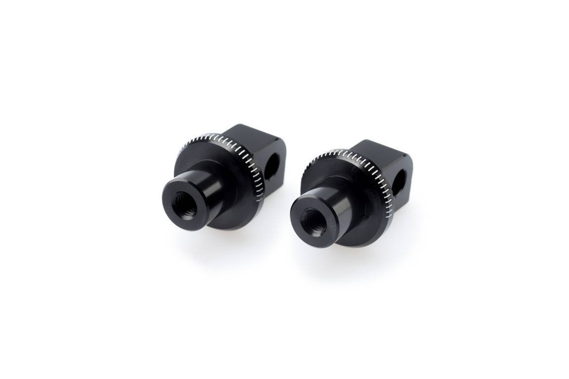 Puig Footpeg Adaptors Passenger | Black Anodised Aluminium | Suzuki SFV 650 Gladius 2009>2015 - Bikerr