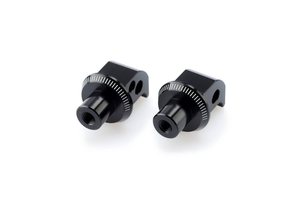 Puig Footpeg Adaptors Passenger | Black Anodised Aluminium | Yamaha FZ1 Fazer 2006>2015 - Bikerr