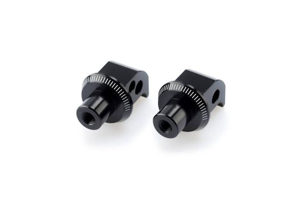 Puig Footpeg Adaptors Passenger | Black Anodised Aluminium | Yamaha Tracer 900 GT 2018>2020 - Bikerr