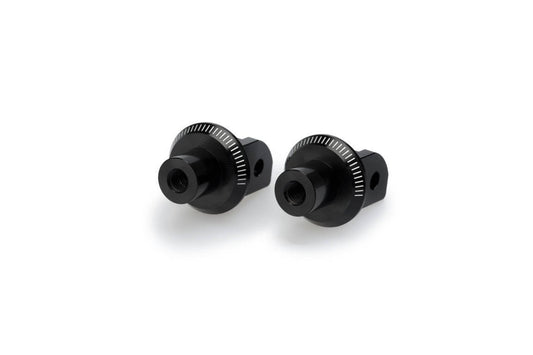 Puig Footpeg Adaptors Rider | Black Anodised Aluminium | Ducati 1199 Panigale 2012>2014 - Bikerr