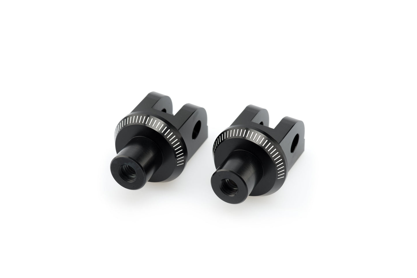 Puig Footpeg Adaptors Rider | Black Anodised Aluminium | Honda VTR 1000 SP2 2002>2005 - Bikerr