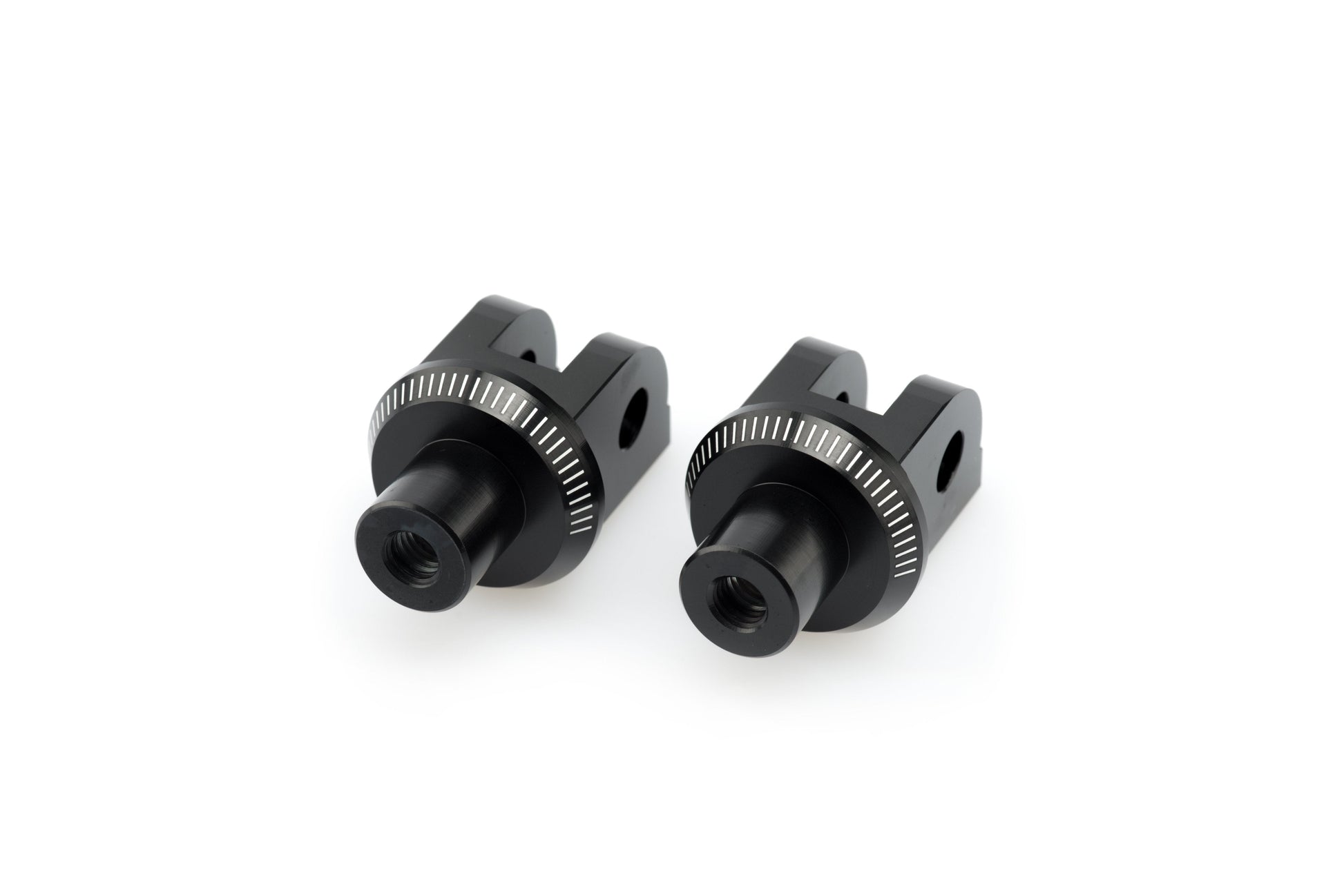 Puig Footpeg Adaptors Rider | Black Anodised Aluminium | Honda VTR 1000 SP2 2002>2005 - Bikerr