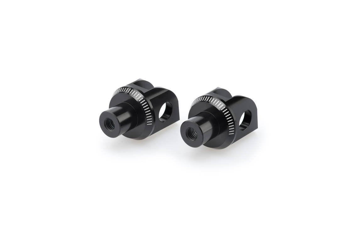 Puig Footpeg Adaptors Rider | Black Anodised Aluminium | Kawasaki Ninja 300 2013>2017 - Bikerr