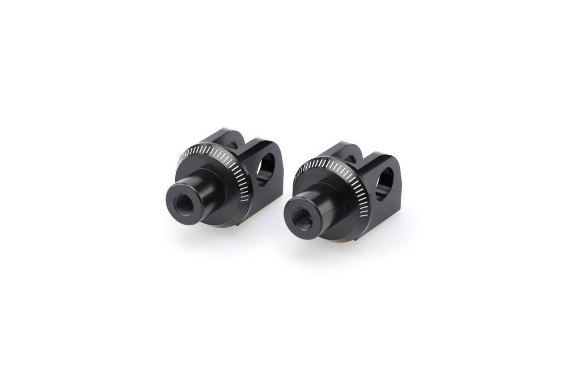 Puig Footpeg Adaptors Rider | Black Anodised Aluminium | Kawasaki Z 750 2004>2012 - Bikerr