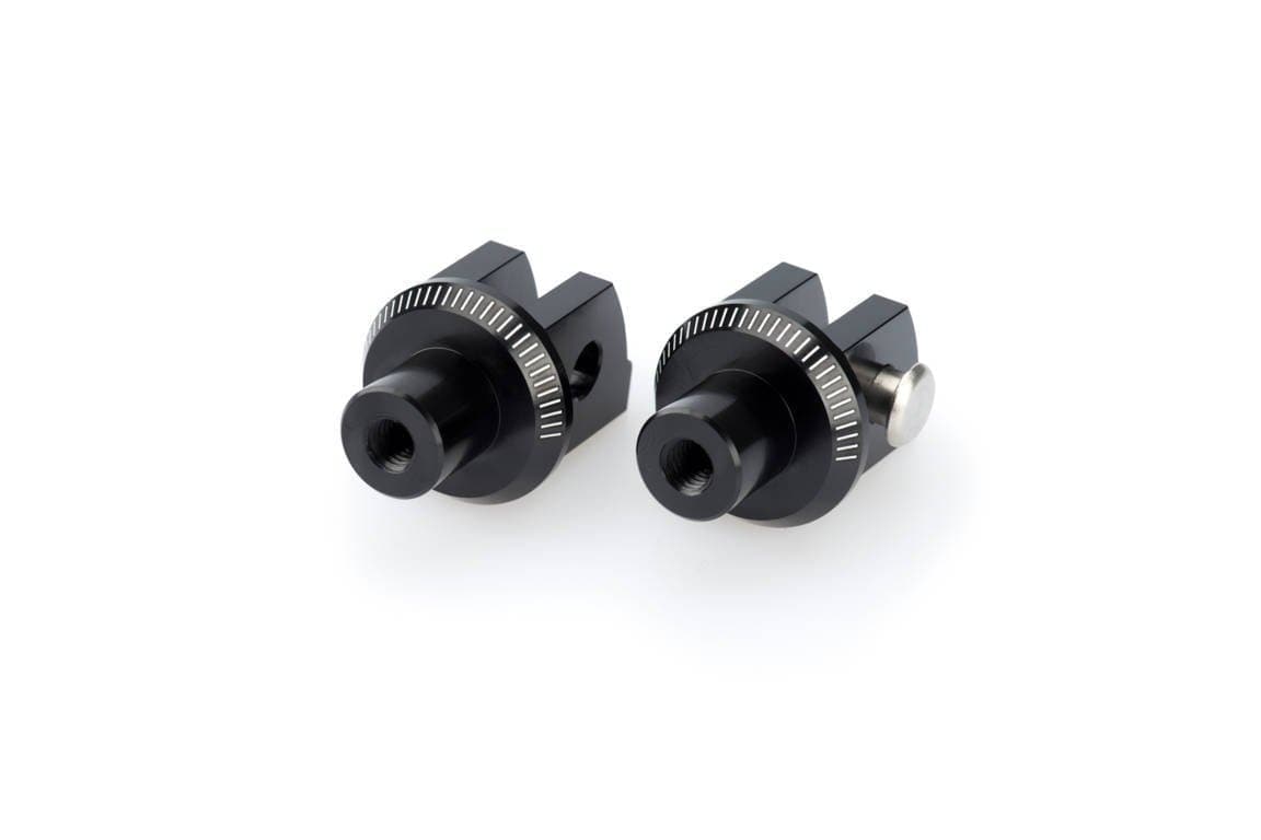 Puig Footpeg Adaptors Rider | Black Anodised Aluminium | Yamaha FZ6 Fazer 2007>2008 - Bikerr