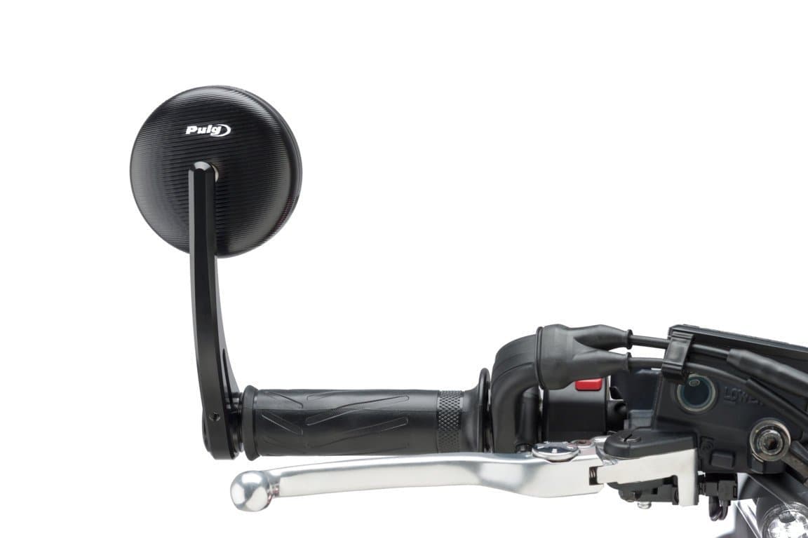 Puig Grand Tracker Bar End Mirror | Black - Bikerr