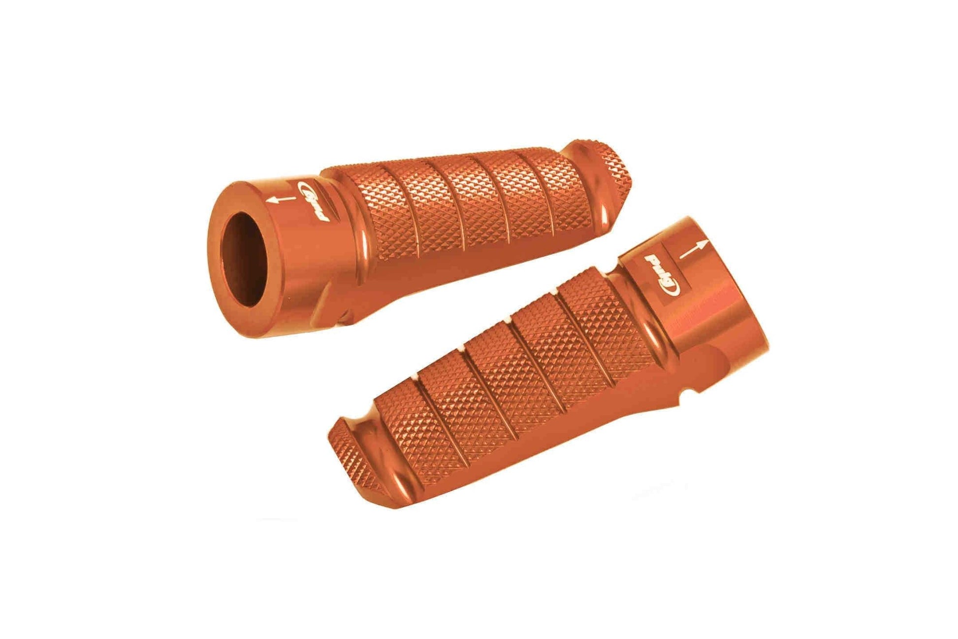 Puig Hi-Tech Racing Footpegs | Orange Anodised Aluminium - Bikerr