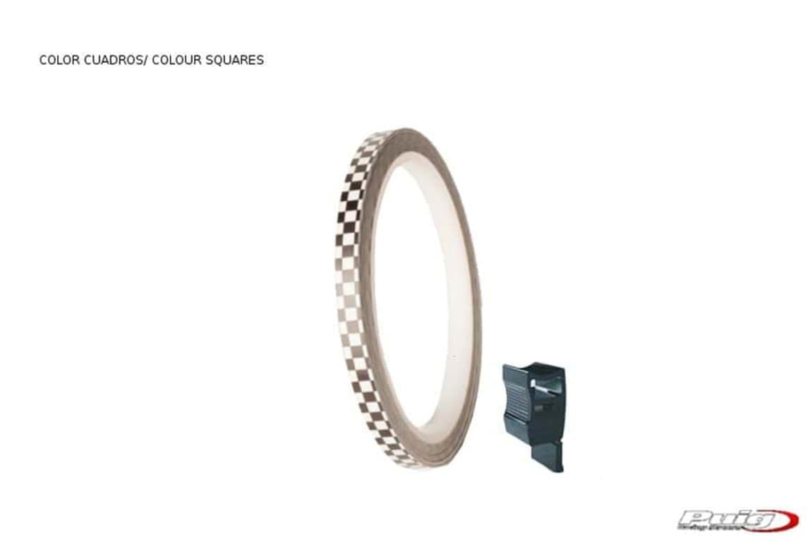 Puig Rim Tape with Applicator | Checkered Flag - Bikerr