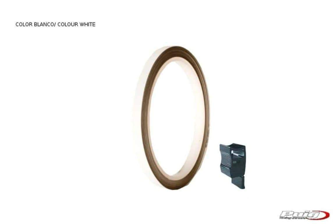 Puig Rim Tape with Applicator | Reflective White - Bikerr