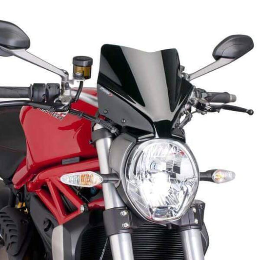 Puig Sport Screen | Black (Opaque) | Ducati Monster 821 2014>2018 - Bikerr