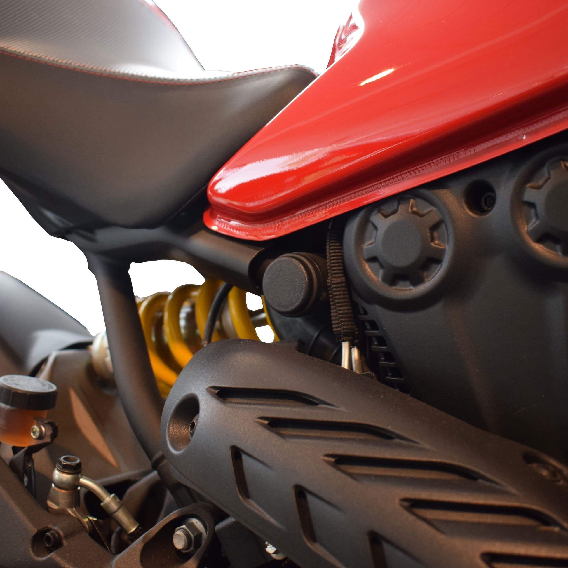 Frame End Caps | Matte Black | Ducati Monster 1200/S 2014>2016 - Bikerr