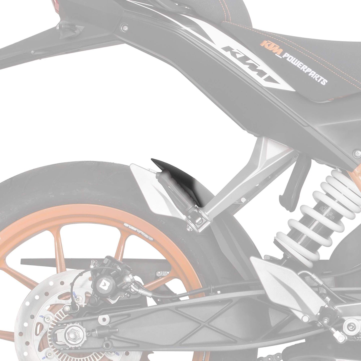 Hugger Extension | Matte Black | KTM 125 Duke 2012>2016 - Bikerr