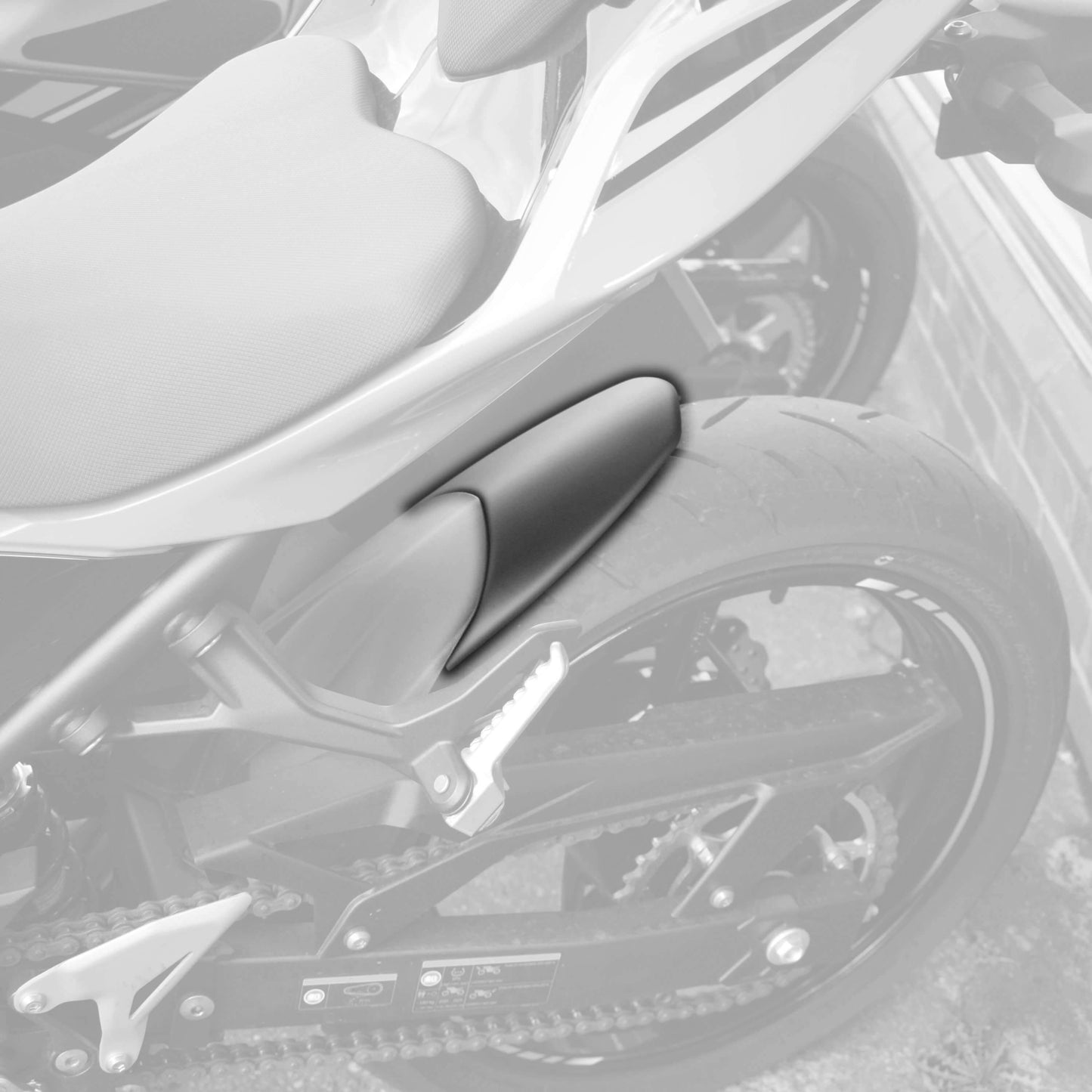 Hugger Extension | Matte Black | Kawasaki Ninja 400 2017> - Bikerr