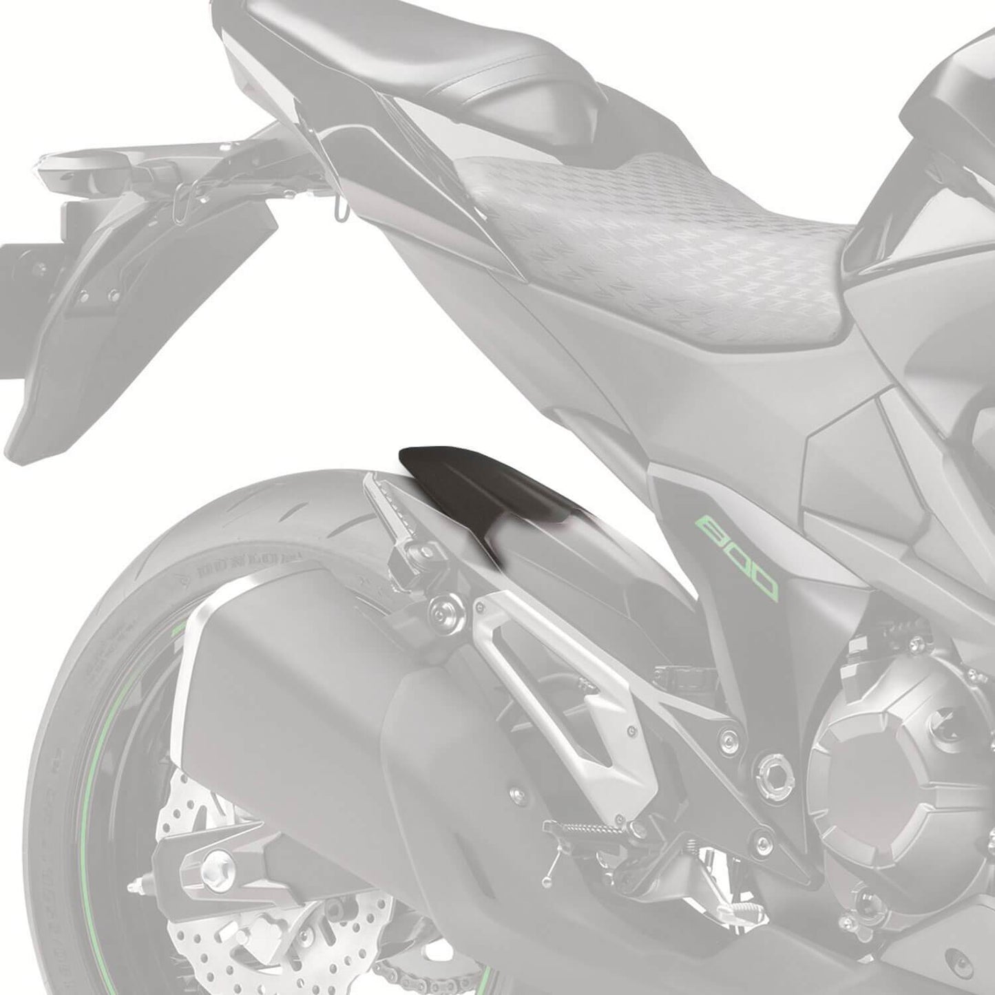 Hugger Extension | Matte Black | Kawasaki Z 800 2012>2016 - Bikerr