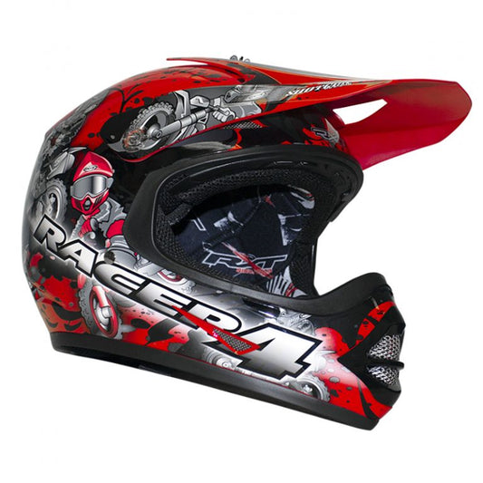 Racer 4 Kids Red Helmet - Bikerr