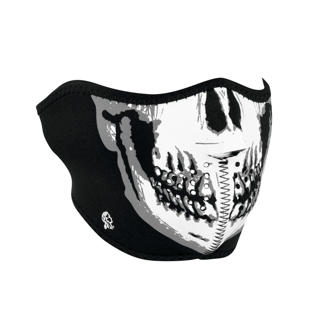 Half Mask Neoprene Skull Face Glow In The Dark - Bikerr