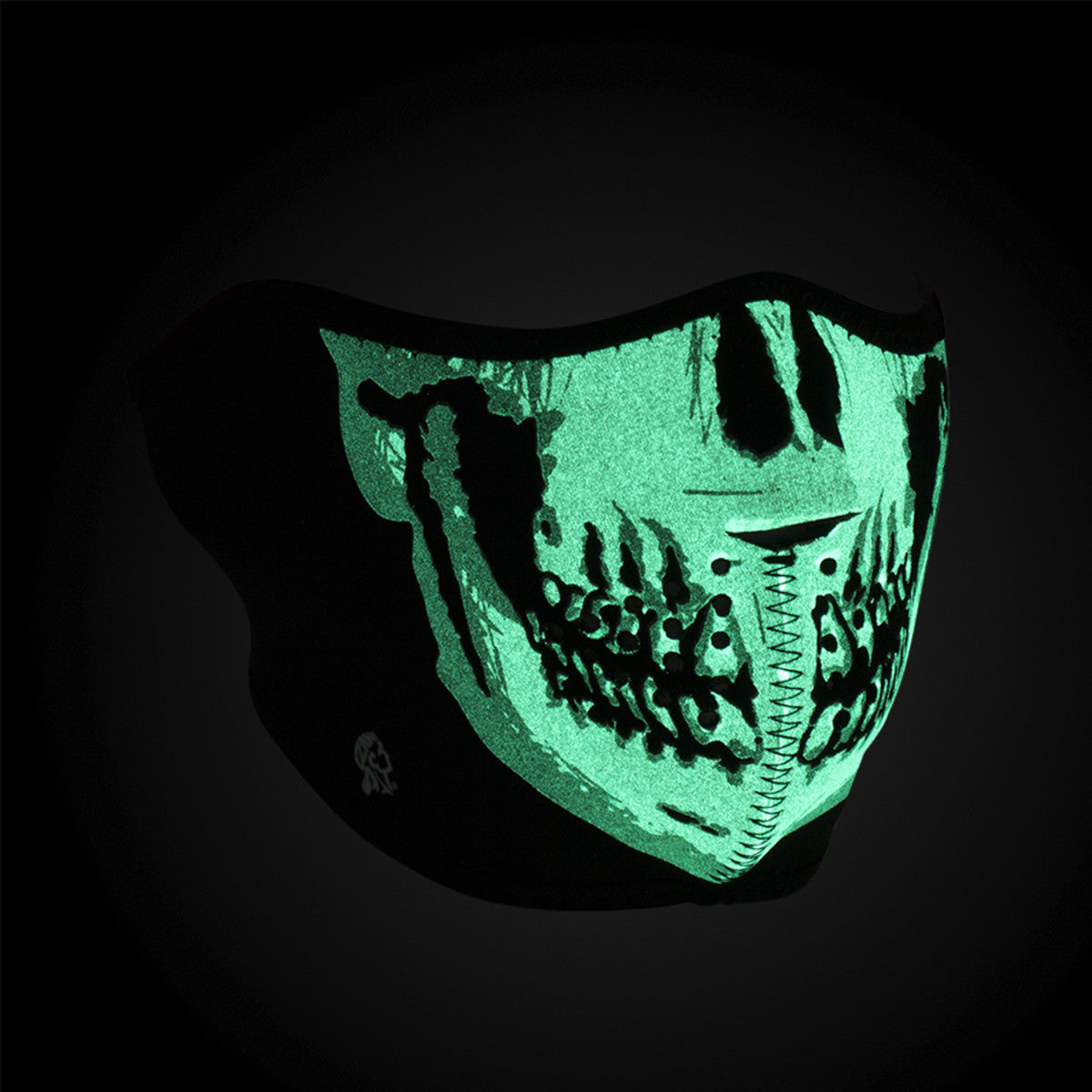 Half Mask Neoprene Skull Face Glow In The Dark - Bikerr