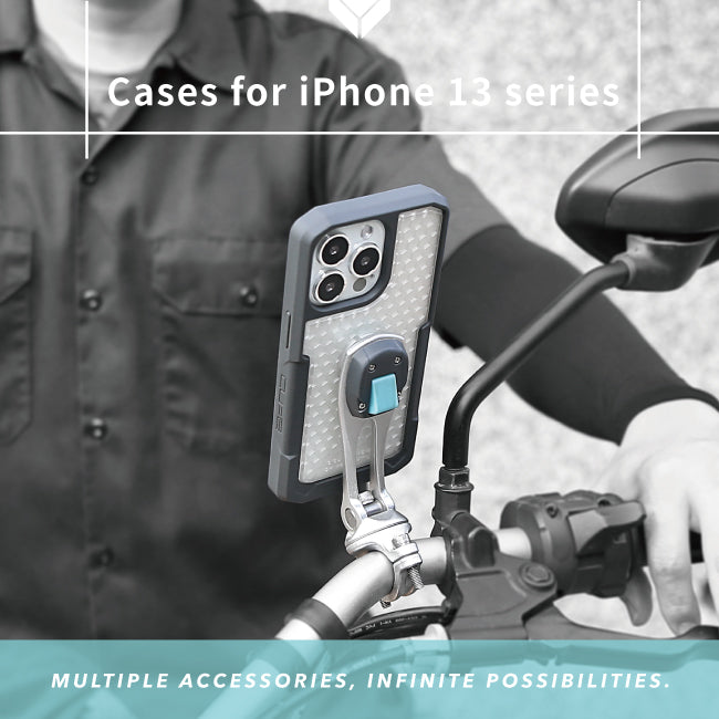 I Phone 13 Pro X Guard Case Carbon Fibre + Infinity Mount - Bikerr