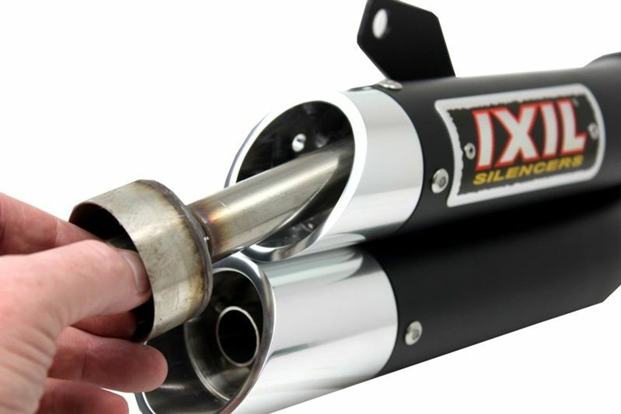 L3XB Black Slip-on Exhaust for CF Moto 650 NK / 650 MT 2012 - 2020 - Bikerr