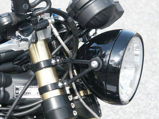 Long Headlight Brackets With Clamps And No Indicator Mount (Clamp Size: 41mm) - Bikerr