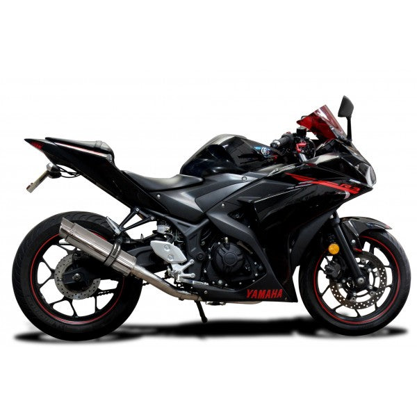 YAMAHA YZF-R3 MT-03 2015-2021 350MM ROUND STAINLESS SL10 FULL EXHAUST SYSTEM - Bikerr