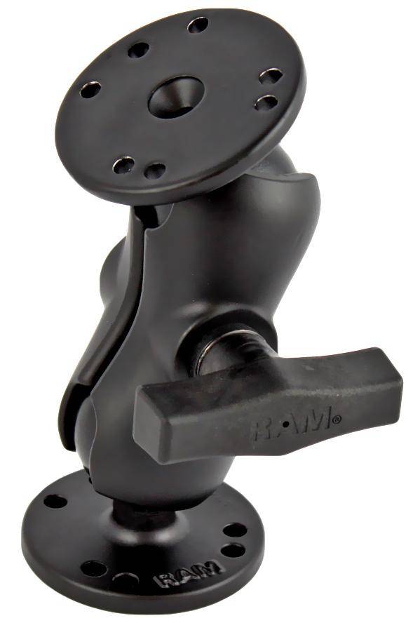 RAM-101U-B - RAMÂ® Universal Double Ball Mount with Two Round Plates - Bikerr