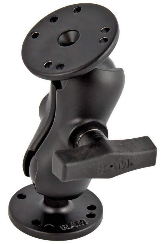 RAM-101U-B - RAMÂ® Universal Double Ball Mount with Two Round Plates - Bikerr